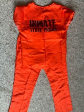 Orange Inmate State Prison Costume Set